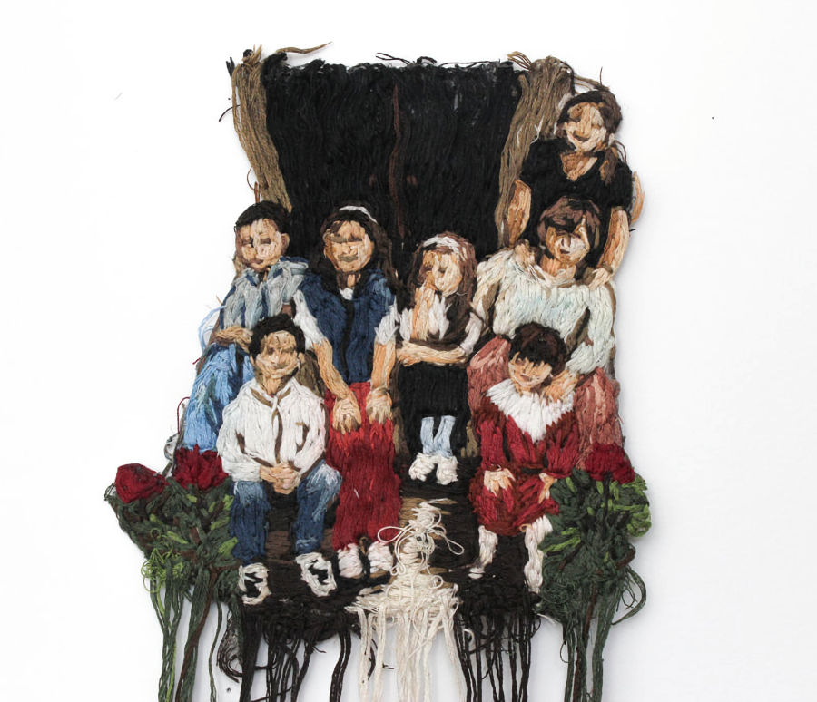 Beizar Aradini, Americanized, Thread, 7 x 17 in. 2017