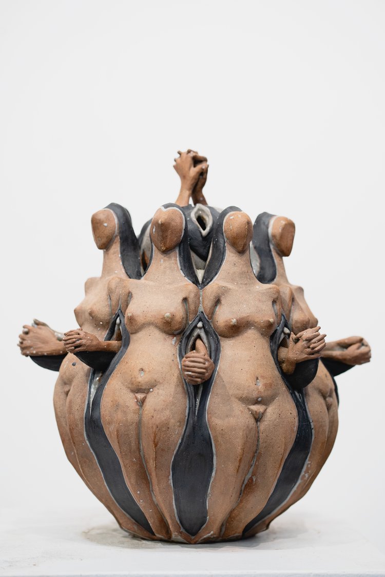 Hanako O'Leary, Venus Jar 10: My Beauty, Izanami Series, Clay, 13 x 9 x 9 inches, 2023
