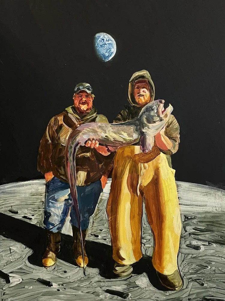Sludge Thunder, World Record Catch, Oil on wood panel, 16 x 13 inches | Working Artist Org. Sludge Thunder, World Record Catch, Oil on wood panel, 16 x 13 inches